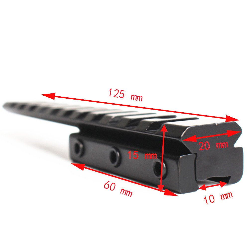 NOGA Tattico 12.5cm Dovetail Adattatore da 11mm a 20mm per Picatinny Rail