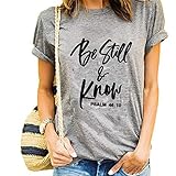 Christian T-Shirt Faith Clothing Be Still Tumblr Tee Aesthetic Casual Summer Stylish Grey