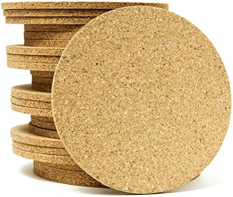 Faithful Panda Cork Coasters for Drinks,Pack of 30, Round 3.5inches 1/8" Thick , Absorbent Coasters for Bar Glass Cup Table ,Warm Gifts for Relatives and Friends.