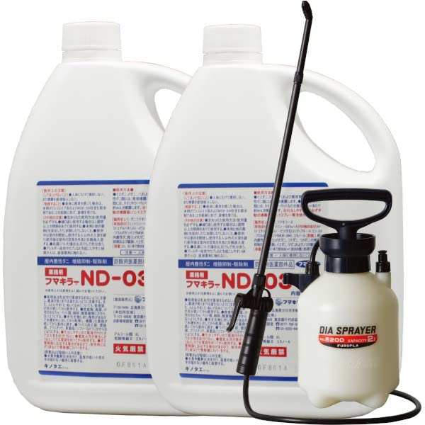 ノミ ダニ駆除用殺虫剤 フマキラーND-03（2L×2本） ＋小型噴霧器セット Amazon.co.jp: フマキラー ND-03 2L×2本入り＋国産噴霧器2Lタイプ