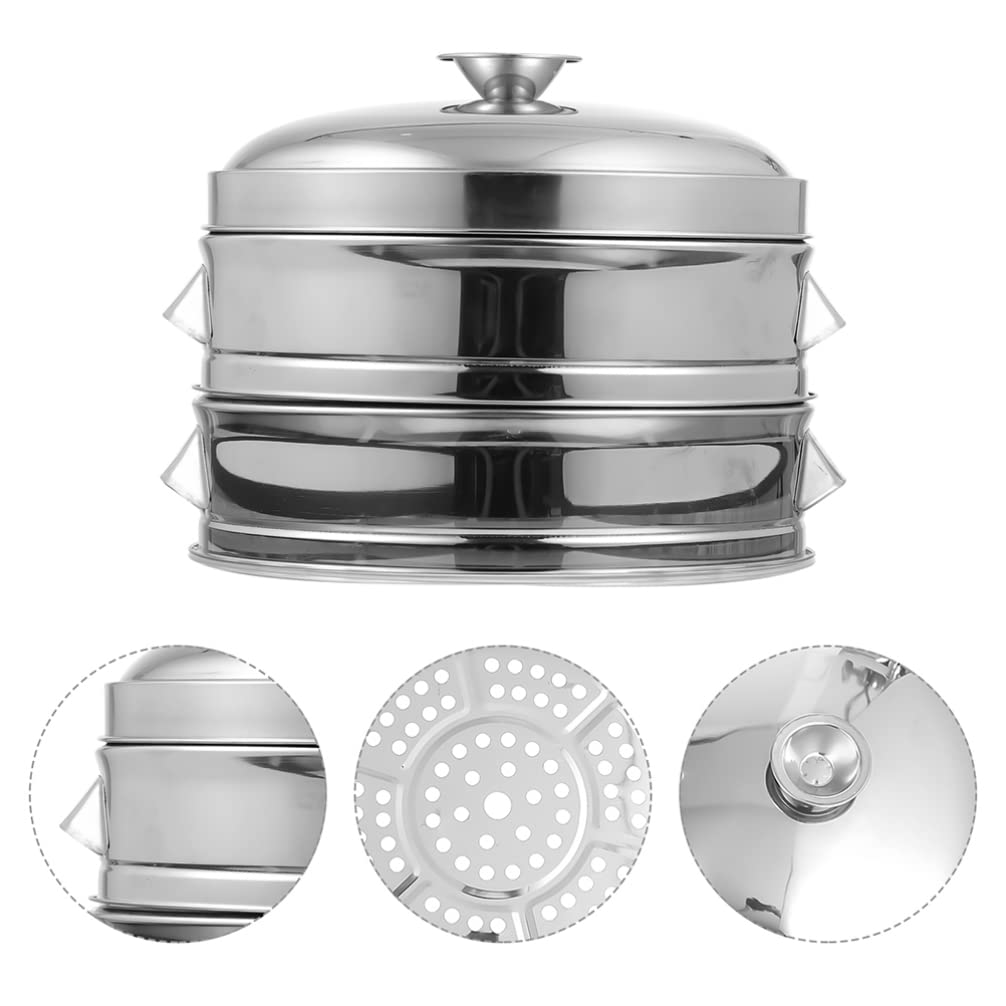 Dampfgareinsatz mit Deckel Edelstahl Silber für Küche und Kochen
