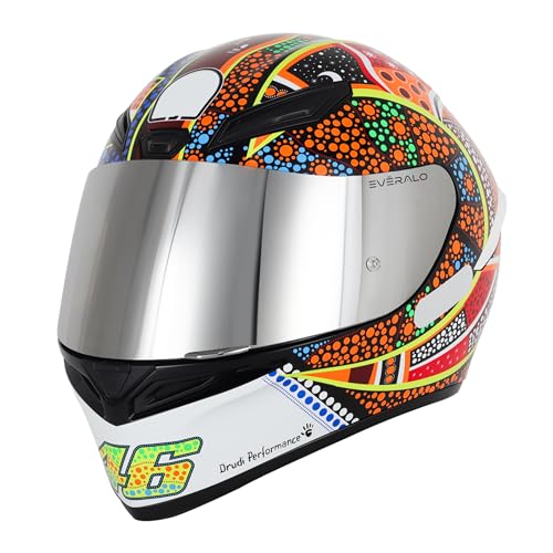 Everalo kompatibel mit Visier Agv K1 - K1s - K3sv - K5 - K5s - S4sv - Horizon - Skyline - Strada - Stealth sv - Compact - GT-2 (Verspiegelt Chrom)