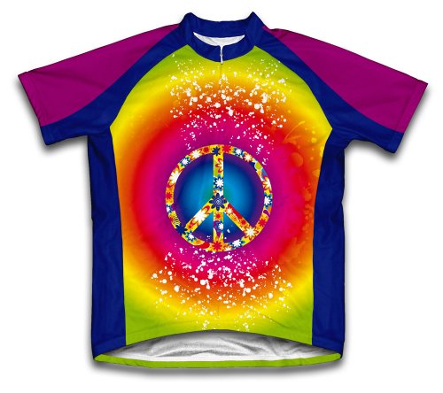 ScudoPro Tie Dye Hippy Short Sleeve Cycling Jersey for Women - Size 3XL Red