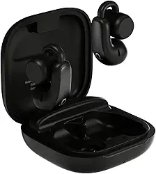 Fone de Ouvido Bluetooth Basike, Fone sem fio Bluetooth 5.3 com clipe, Condução Óssea, Cancelamento de Ruído, IPX5, Reprodução 28 Horas, Compatível com iOS, Android para Corrida e Fitness (Preto)