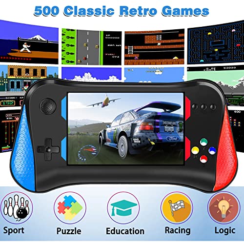 Handheld Game Console For Kids Adults, 3.5'' Lcd Screen Retro Handheld Video Game Console, Preloaded 500 Classic Retro Video Games With Rechargeable Battery, Support 2 Players And Tv Connection #TOP1