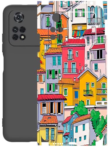 Image of AtOdds - Full Body Back Screen Guard Protector Film - Lamination Wrap Skin Sticker Compatible with Poco M4 PRO (4G) | Scratchproof Matte Finish (Concrete Jungle)