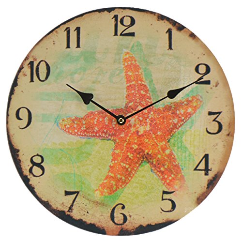 Beach Themed Hanging Wall Clock Starfish