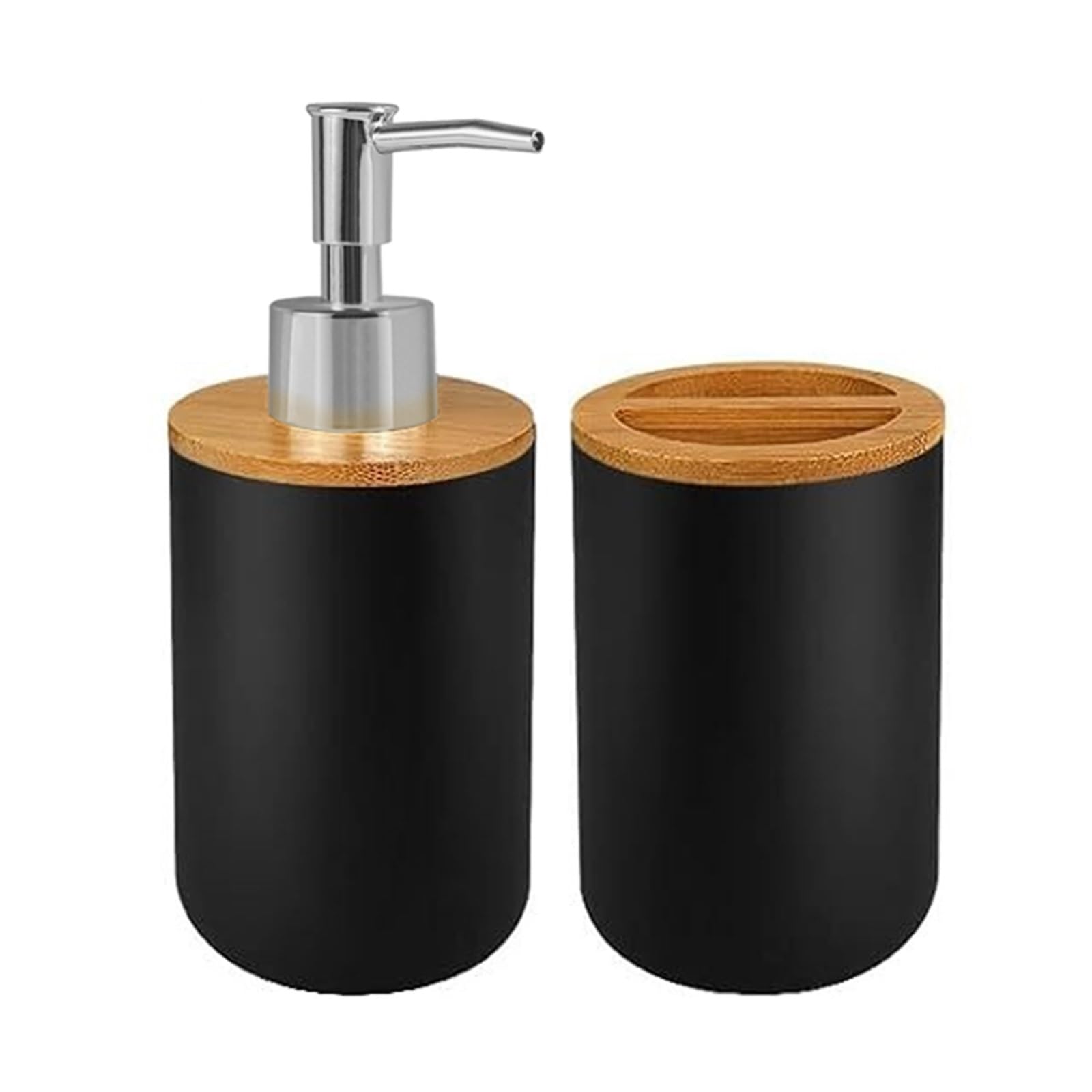 Soap And Toothbrush Holder Sets Bathroom Set Hands Soap Dispenser Toothbrush Holder and Soap Box Bathroom Decor Toiletries Holder for Bath Accessories(Black B)