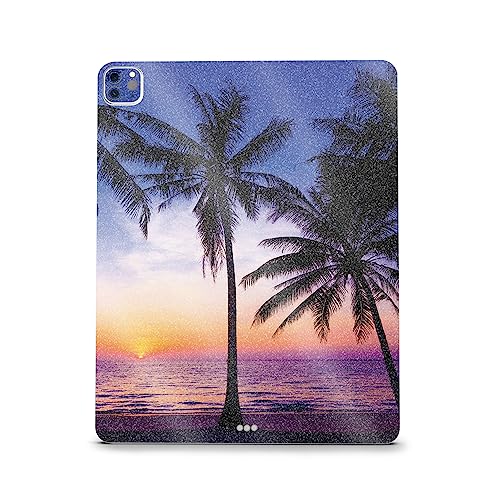 Image of MightySkins Carbon Fiber Skin Compatible with Apple iPad Pro 12.9 inch M2 6th Gen (2022) Full Wrap Kit - Palm Sunrise | Protective, Durable Textured Carbon Fiber Finish | Easy to Apply | Made in The USA