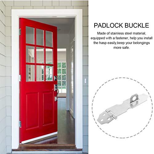Image of Cabinet Door Lock 20pcs Stainless Steel Padlock Hasp Heavy Duty Hasp and Staple Padlock Staple Clasp for Door Window Cabints 2 inches Hasp Lock