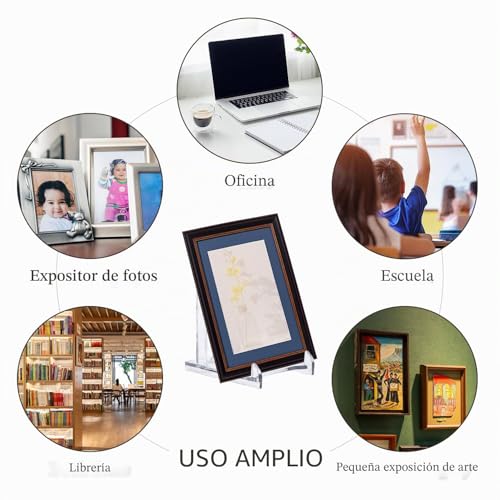 Miniatura 6 de Syeycw 10 Piezas Soporte Platos Decorativos, Soportes Para Placas En Acrílico Transparentes, Caballete De Exhibición Regolabile, Para Platos, Cuadros, Marcos De Fotos, Móviles, Tablets, Tarjetas