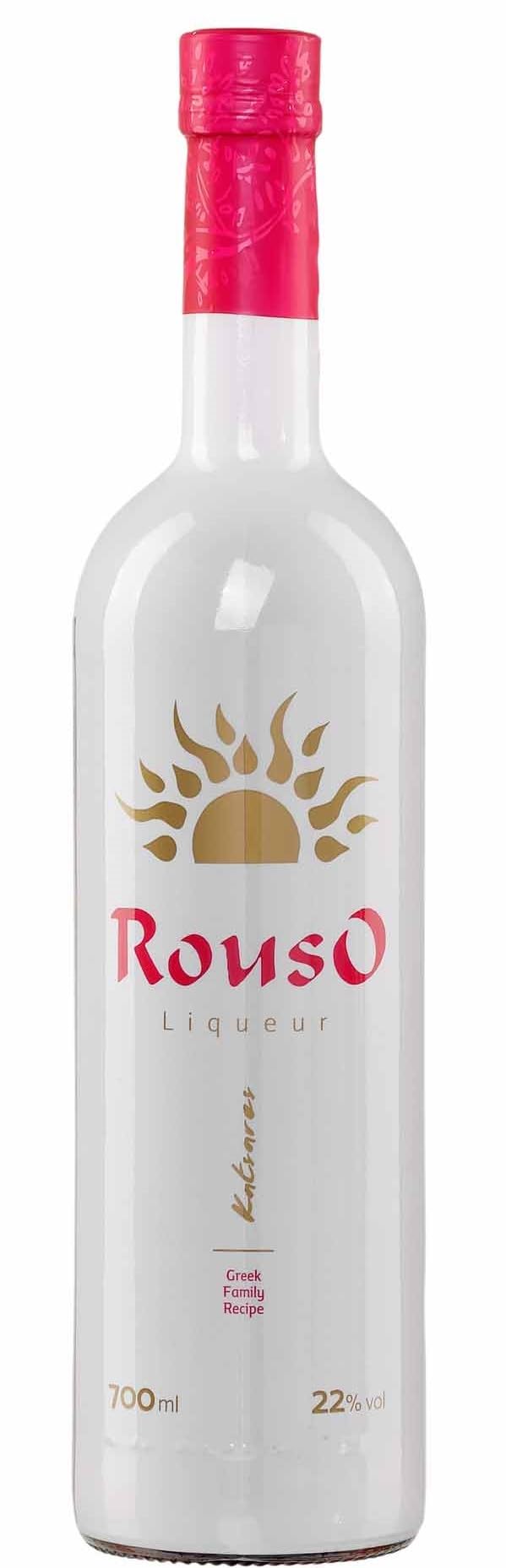 Rouzo "Roter Ouzo" 700ml Flasche - Katsaros Tradition - Red Ouzo Likör Aperitif Anis Likör mit Granatapfel Rouso aus Griechenland