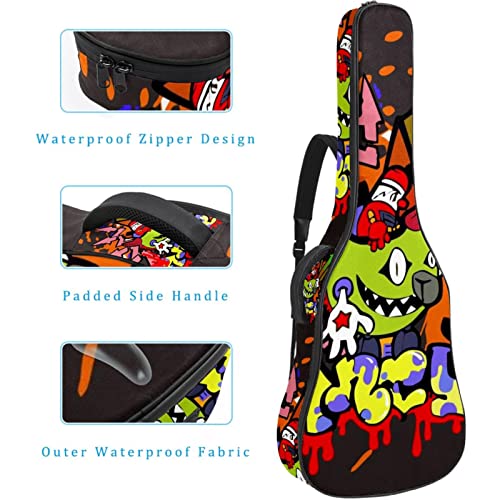 Housse de transport étanche pour guitare avec bandoulière réglable Motif triangulaire, yeux colorés, Multicolore 06, 42… - Les Beatles, Paul McCartney, John Lennon, RIngo Starr, George Harrison Housse de transport étanche pour guitare avec bandoulière réglable Motif triangulaire, yeux colorés, Multicolore 06, 42… – Image 5