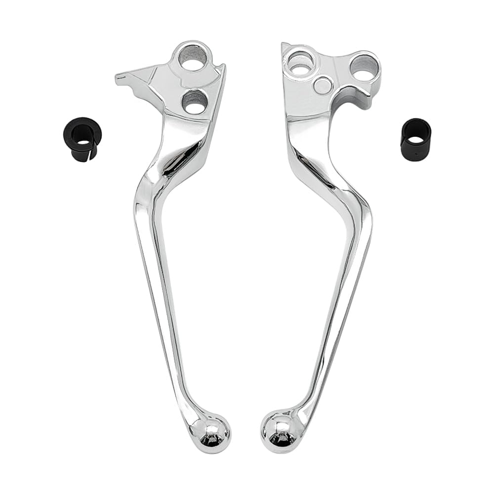 Maneta Palancas de freno y embrague para Harley Davidson Sportster 883 1200 Softail Dyna Electra Glide Road King Fat Boy Night Train Street Bob (Cromo)