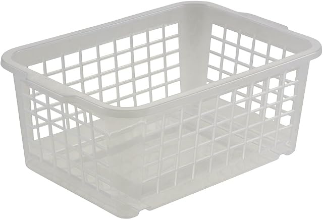 keeeper Storage Basket, Sturdy Plastic (PP), 2.8 l, 25 x 17 x 10 cm, Fred, Transparent-Natural
