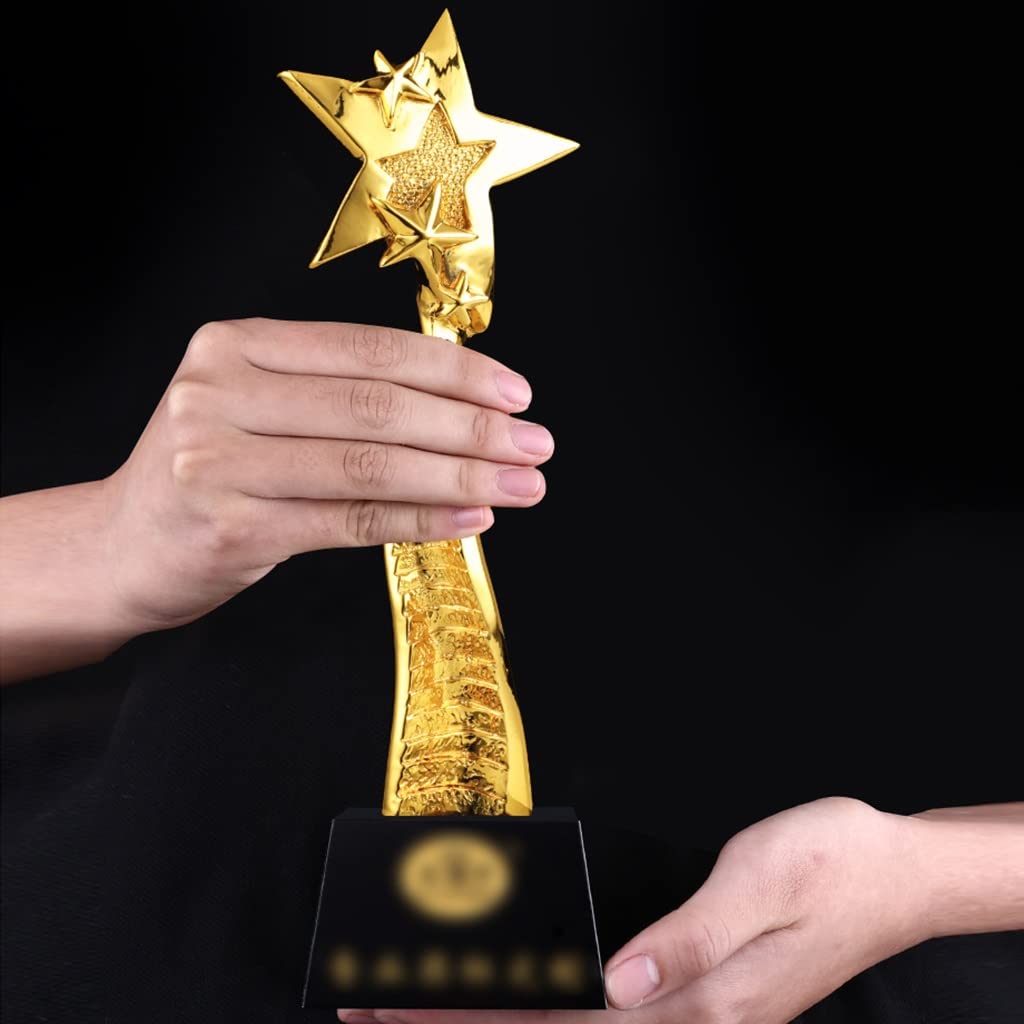 De La Estrella Resina Chapado En Oro De 11 Pulgadas Premio del Campeón De La Competencia Personal Excelente (Color : Gold, Size : 27 * 8cm)