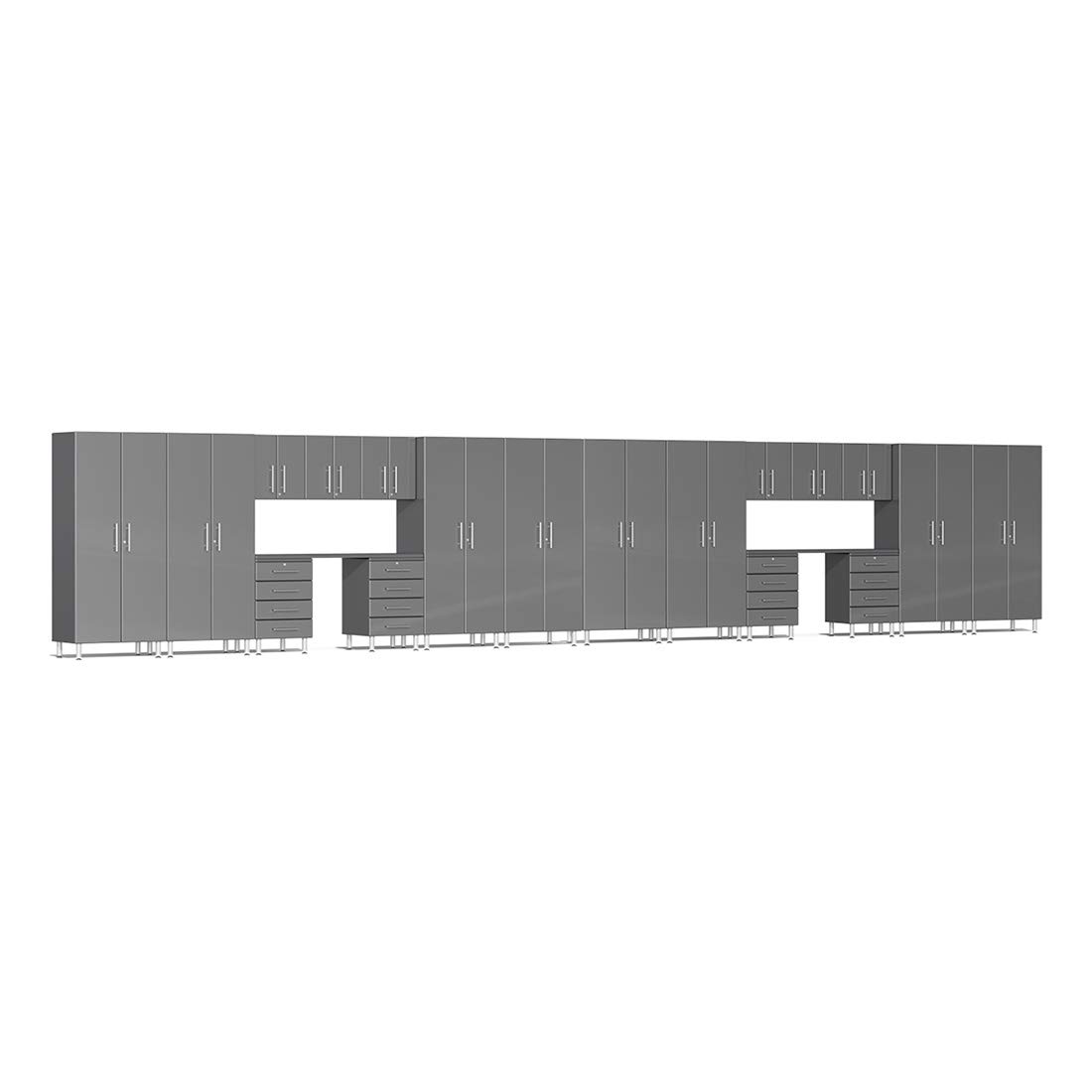 Ulti-Mate UG22201G 20-Piece Cabinet Kit with Channeled Worktops in Graphite Grey Metallic