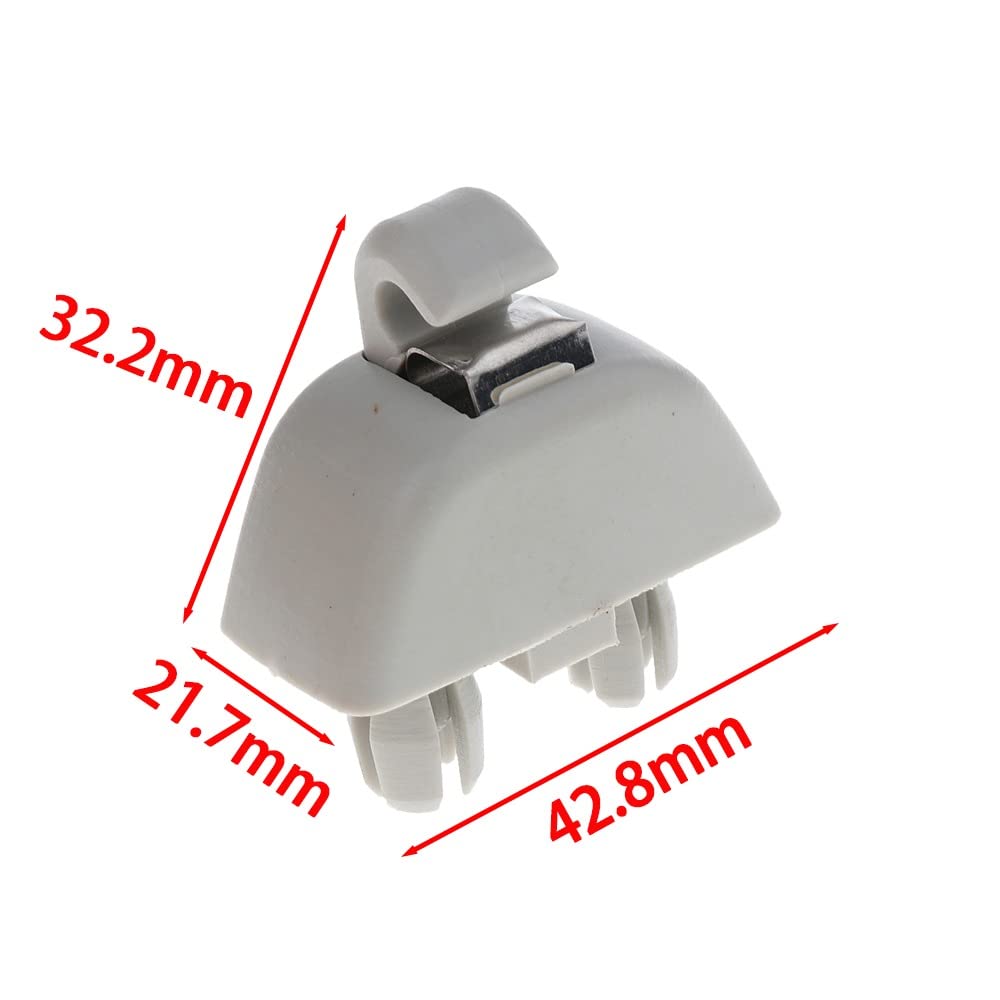 Gancio per clip per visiera parasole grigio beige per VW Gancio per clip per visiera parasole grigio beige per VW