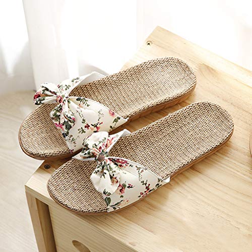 Womens Sandals, Womens Flower Flip-Flops, Summer Clip-Toe Flats, Indoor Outdoor Slippers Light Non-Slip2