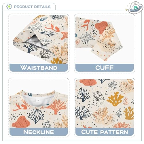 JUNZAN Cartoon Colorful Corals Kids Girls Pullover Hoodie Fleece Sweatshirt With Hoodie Athletic 4T3