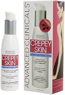 Advanced Clinicals Crepey Skin Wrinkle Smoothing Skin Care Cream Moisturizer For Body, Neck, & Décolleté. Anti Aging Skincare Lotion W/Collagen, Shea Butter, & Hyaluronic Acid. Large, 4 Fl Oz Bottle