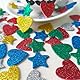 Glitzer Sticker Kinder, 300 Stück Aufkleber Kinder, Stern und Herz Sticker Set, Glitzersticker, Schaumstoff Moosgummi Aufkleber Selbstklebend für Schultüte Basteln Fertigkeit Dekoration