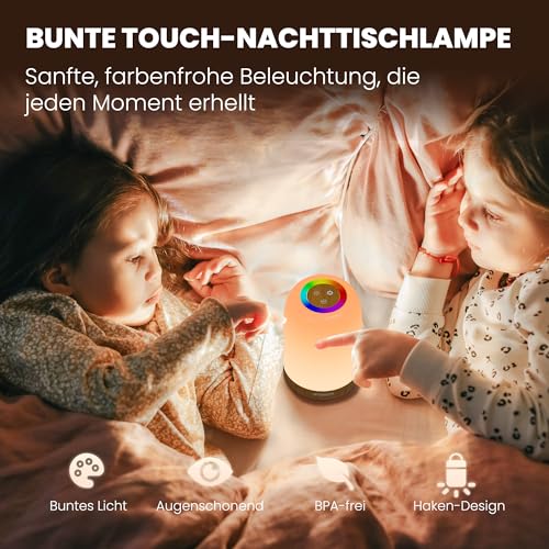 UPXNBOR LED Nachttischlampe Touch-dimmbar, Nachtlicht für Schlafzimmer – Ansicht 2