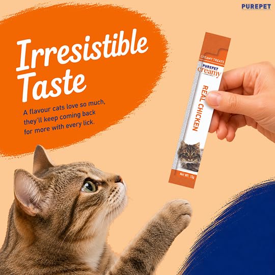 Purepet Creamy Lickable Cat Treats 360g (15g x 24) | Real Chicken | High Protein | Taurine for Heart & Vision | Supports Hydration | Ideal for Training | for Kittens & Adult Cats 2