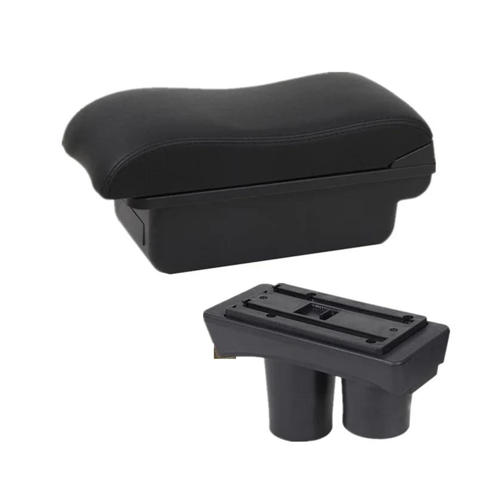 NOHEEU Car Armrest Box For Citroen C3 C2 Storage Interior Parts Dedicated Retrofit Accessories(A2 Black line NO USB)