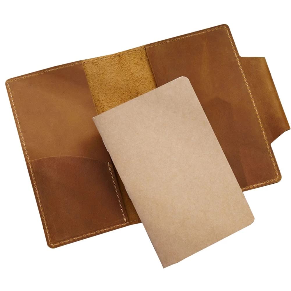 Cuaderno con Cubierta de Cuero Hecho a Mano con portalápices, Bloc de Notas, Material Escolar de Oficina