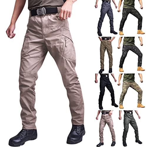 OIOLOYJM Military Cargo Pants for Men Hiking Relaxed Fit Work Waterproof Stretch Tactical Lightweight Outdoor Travel Pant