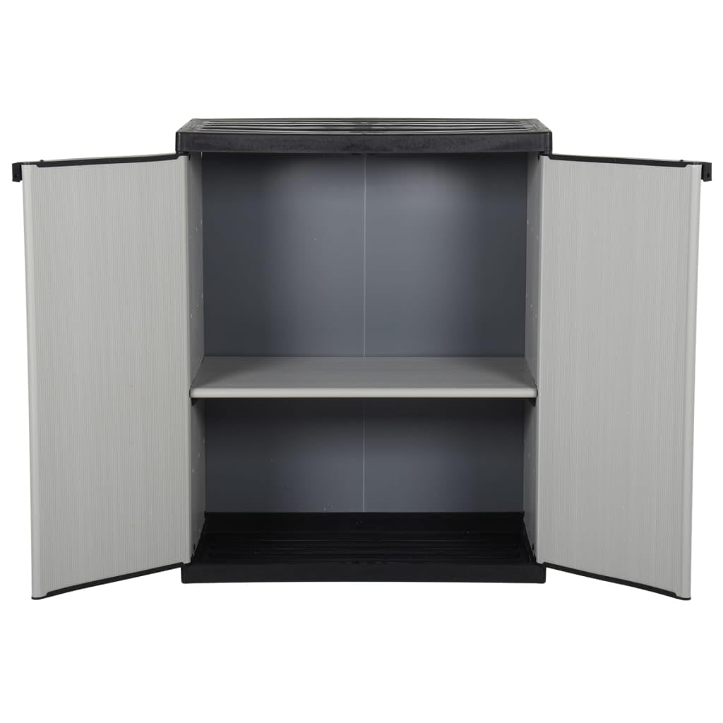 Genérico Armario de jardín con 1 Estante Gris y Negro 68x40x85 cm,Mobiliario,Armarios y Almacenamiento,Taquillas y armarios de Almacenamiento,340981