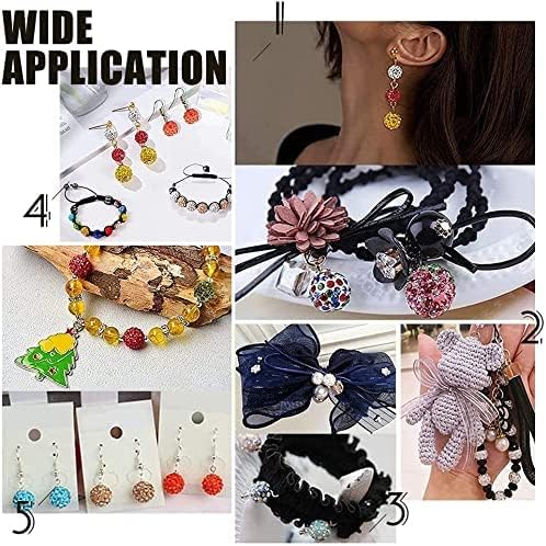 Vista 8 de PH PandaHall 100 piezas cuentas de strass de colores mixtos, cuentas de cristal redondas de 10mm (0.394 pulgadas), bolas de discoteca pavé, cuentas