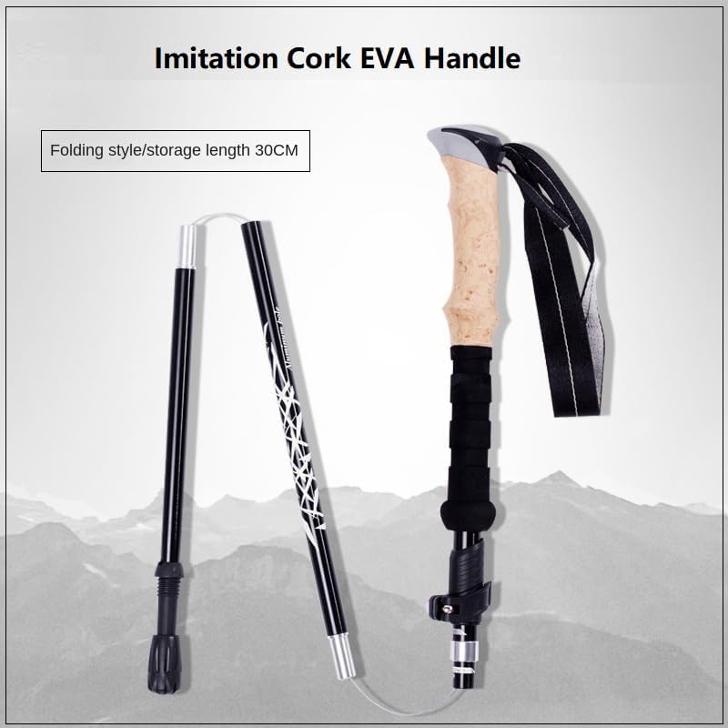 Miniatura 6 de Bastón de senderismo, bastones para senderismo, palos plegables para hombres, bastones ajustables, bastones de senderismo con bloqueo de giro