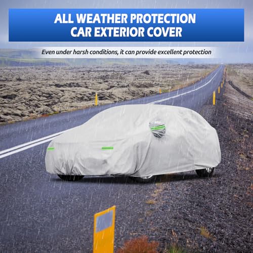 Image of Car Cover Custom Fit for Toyota Corolla 2000-2026, Honda Civic 1991-2026, Migaven Waterproof Full Exterior Cover Sun Rain Protection with Door Zipper and Cotton Lining