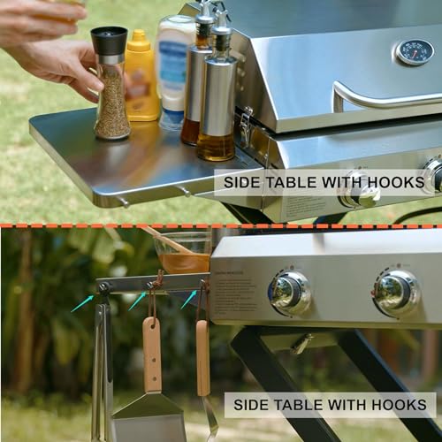 Onlyfire-Portable-Gas-Griddle-3-Burner-with-Foldable-Cart-Side-Table-Stainless-Steel-Flat-Top-Gas-Grill-Griddle-Stove-with-Lid-for-Outdoor-Cooking-Patio-Backyard-Camping-RV-Tailgating-GS310 Onlyfire Portable Gas Griddle 3 Burner with Foldable Cart Side Table Stainless Steel Flat Top Gas Grill Griddle Stove with Lid for Outdoor Cooking Patio Backyard Camping RV Tailgating GS310