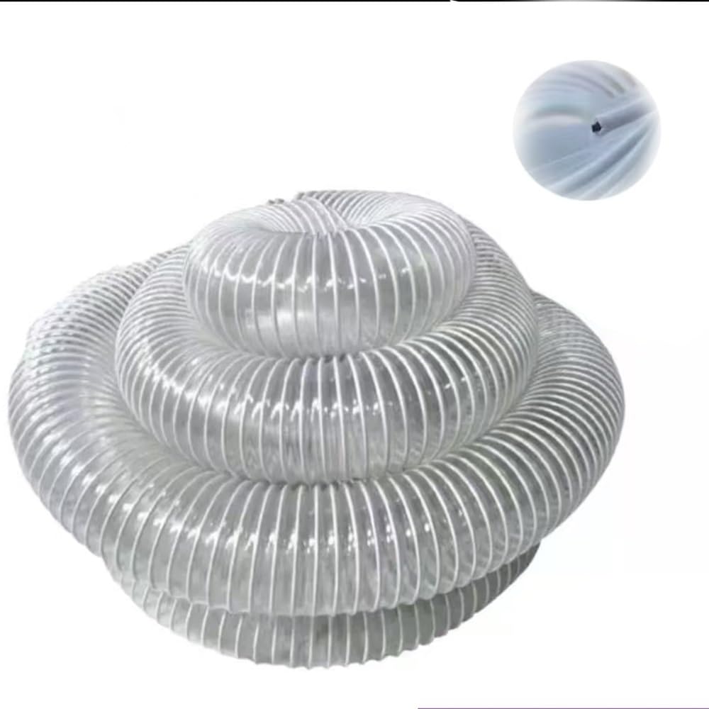 Tubo flessibile per la raccolta della polvere, flessibile in PVC trasparente da 3,8 cm a 6,3 cm ID, 3 m/10 m, tubo di aspirazione per aspirapolvere, collettori di polveri, pompe marine