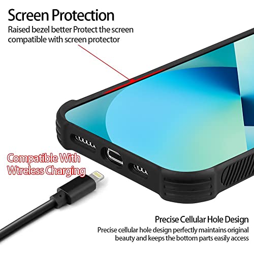 Image of KANGHAR Case Compatible with iPhone 14,Black Leopard Design | Tire Texture Non-Slip +Shockproof Rugged TPU Protective Case for iPhone 14 6.1 Inch (2022) Leopard Pattern