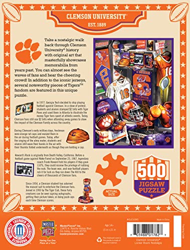 Image of MasterPieces Game Day 500 Piece Jigsaw Puzzle for Adults - NCAA Clemson Tigers Locker Room - 15 inchx21 inch
