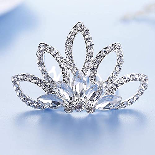 Yean Princess Crown Comb Mini Crystal Tiara Hair Comb Silver Rhinestone Tiara Birthday Party Favors Decorations And Accessories For Girls(Silver) #TOP2
