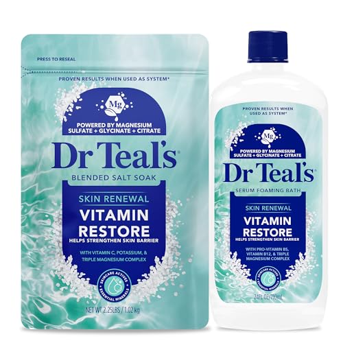 Dr Teals Skin Renewal Vitamin Restore Salt & Foaming Bath Combo Pack