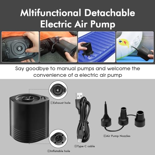 Luxchoice Air Mattress With Built-In Usb Rechargeable Pump Camping Inflatable Mattress Portable Blow Up Mattress Air Bed Guest Bed For Home Outdoors Hiking Travel thumb #3