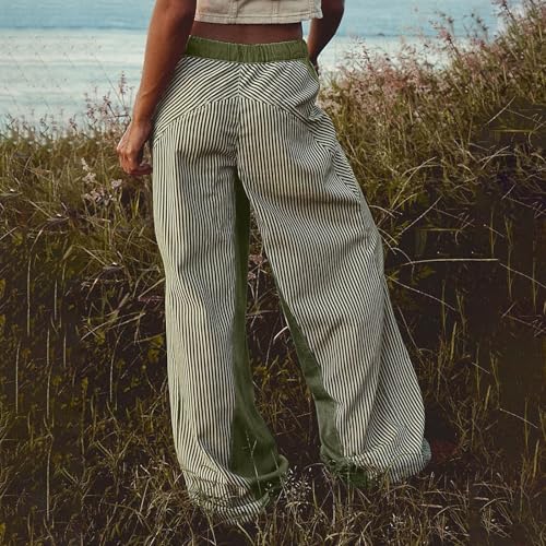 Mxiqqpltky Striped Jeans Women Y2K Drawstring Low Rise Wide Leg Denim Pants Vintage Stretch Baggy Bodyfriend Jeans Streetwear4