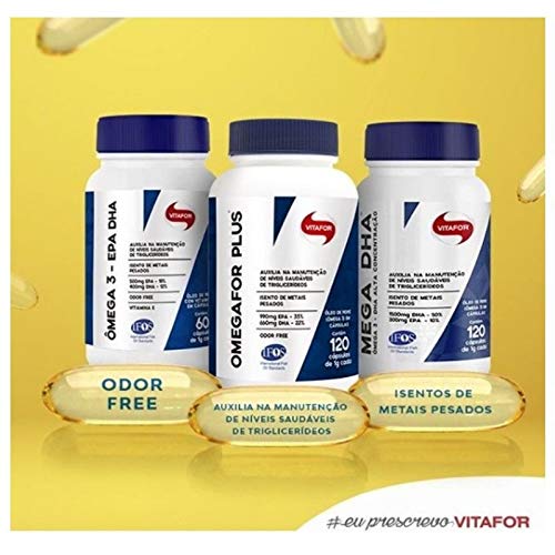 Kit 5 Ômega 3 EPA DHA 1000mg Vitafor 60 cápsulas