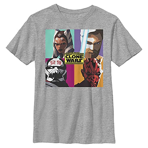 T-shirt Star Wars Clone Wars pour garçon en gris chiné taille S