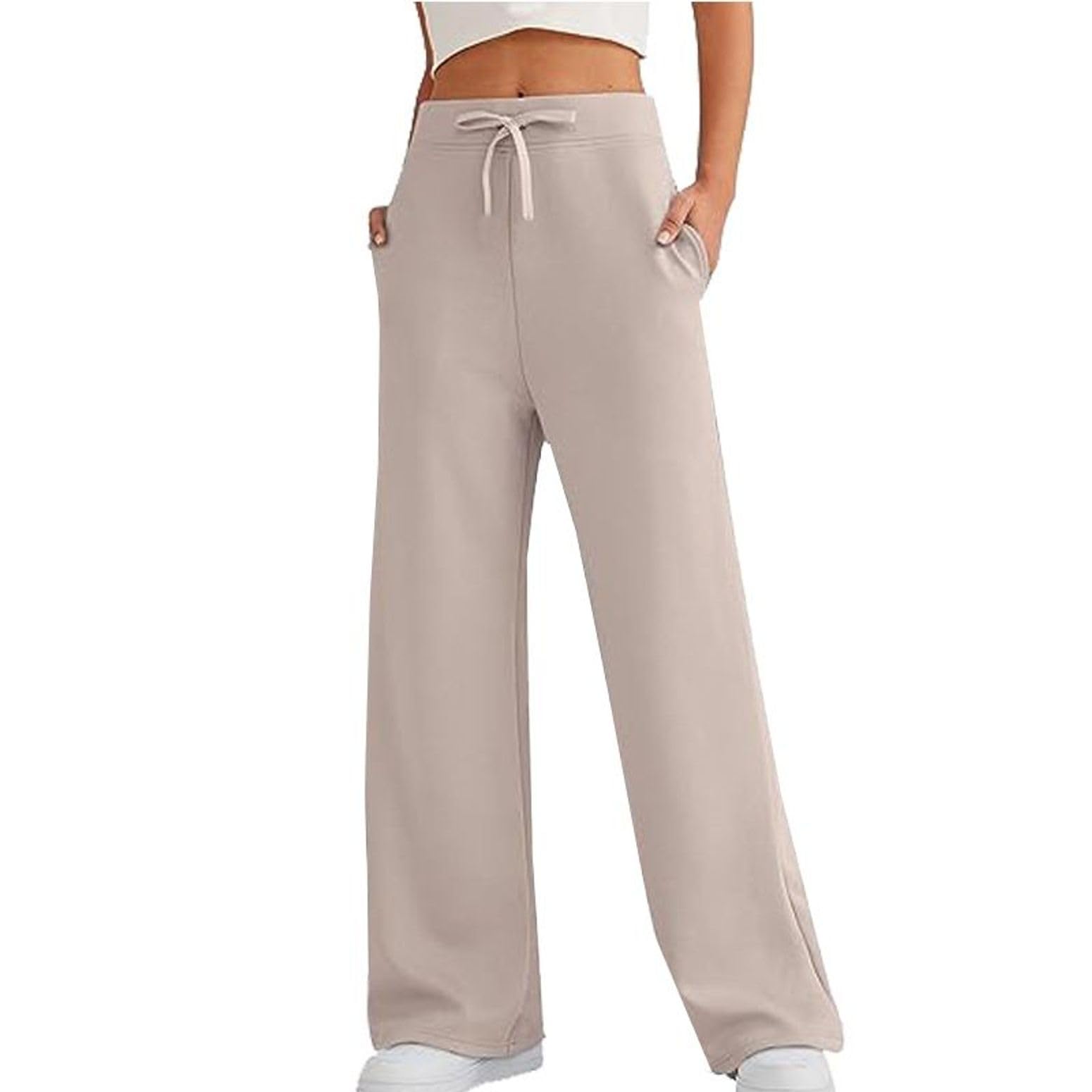 Womens High Waisted Joggers Wide Leg Pants Long Palazzo Jogger Workout Pocket Ankle Comfy Trousers