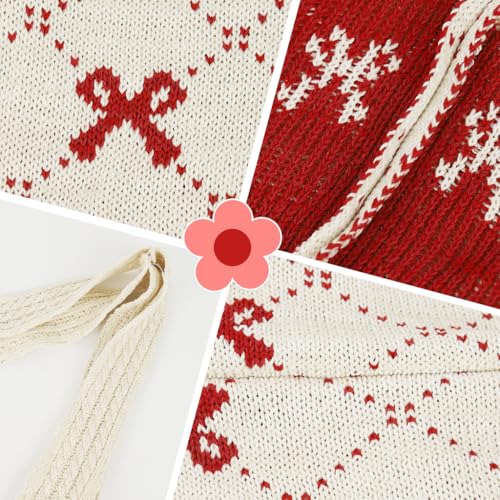 Image of PALAY Tote Bag for Woman Girls Bow Crochet Shoulder Bag Coquette Cute Knitted Women Handbags