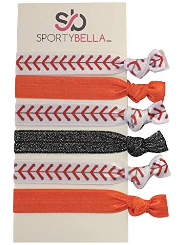 Infinity Collection Baseball Hair Accessories, Baseball Hair Ties, No Crease Baseball Hair Elastics