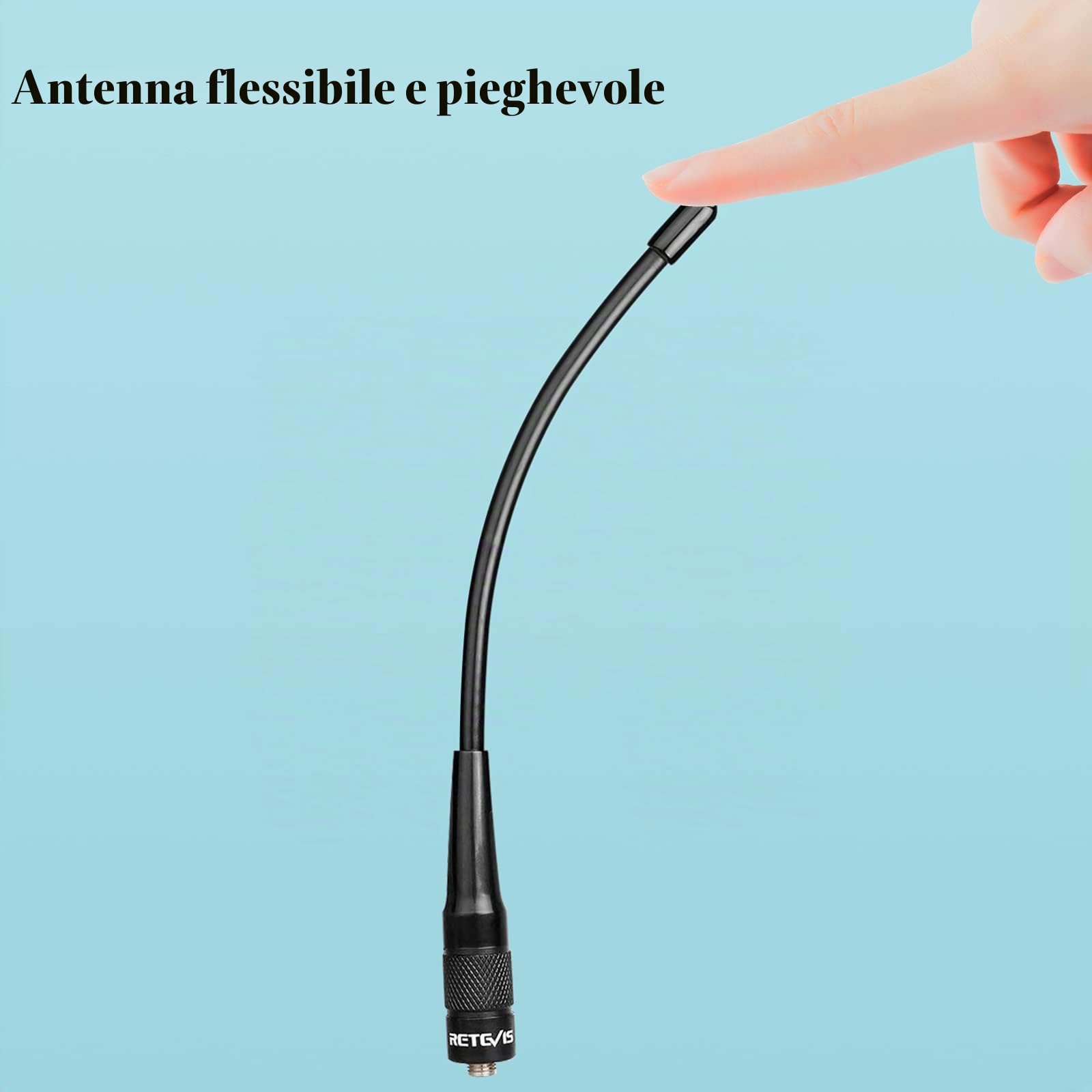 Retevis RHD701 Walkie Talkie Antenna VHF/UHF Dual Band SMA-F Compatibile con Baofeng UV-5R