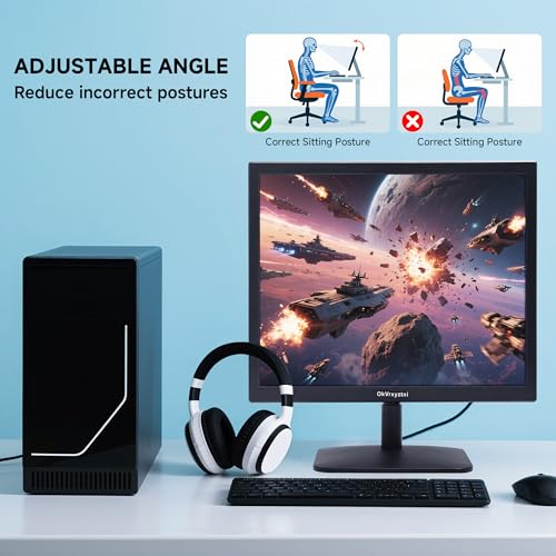 Image of 17 inch Monitor 1280 X 1024 with 45% sRGB Color Correction and 5:4 Aspect Ratio, 75 Hz, VESA Mountable, LED Monitor for PC, Laptop and Computer VGA, HDMI, TN Panel